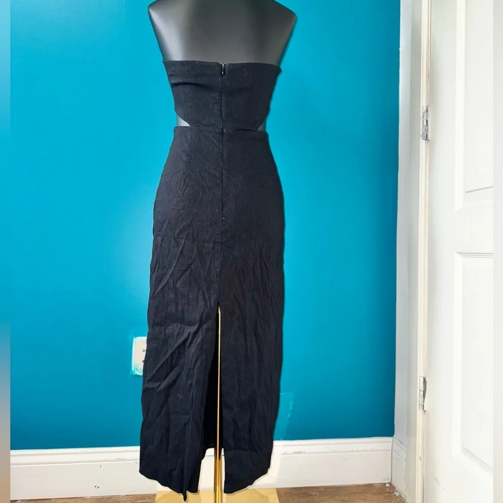 Zara Black Twist-Front Midi Dress - Picture 3 of 6
